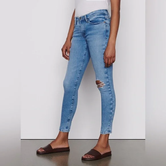 Frame Jeans Le Skinny de Jeanne Degradable in Handcrafted Destruct 30 - Picture 2 of 11